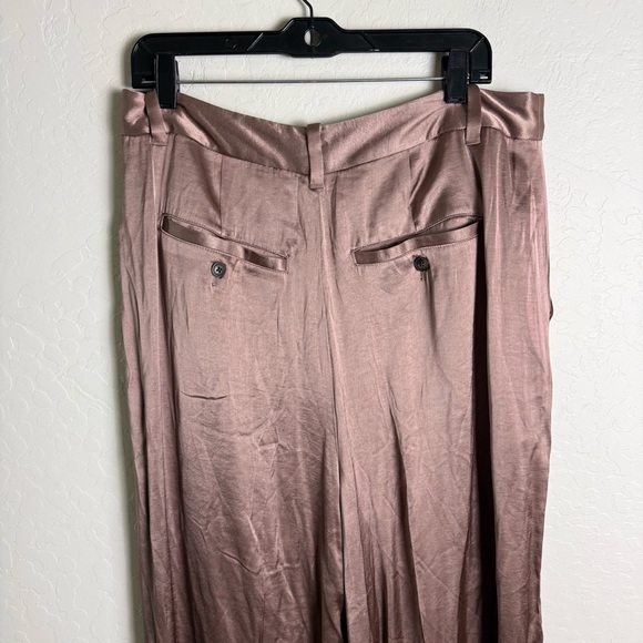 Madewell The Harlow Wide-Leg Pant in Satin Iced Mocha Brown 14 NWT NO380 - Picture 10 of 16
